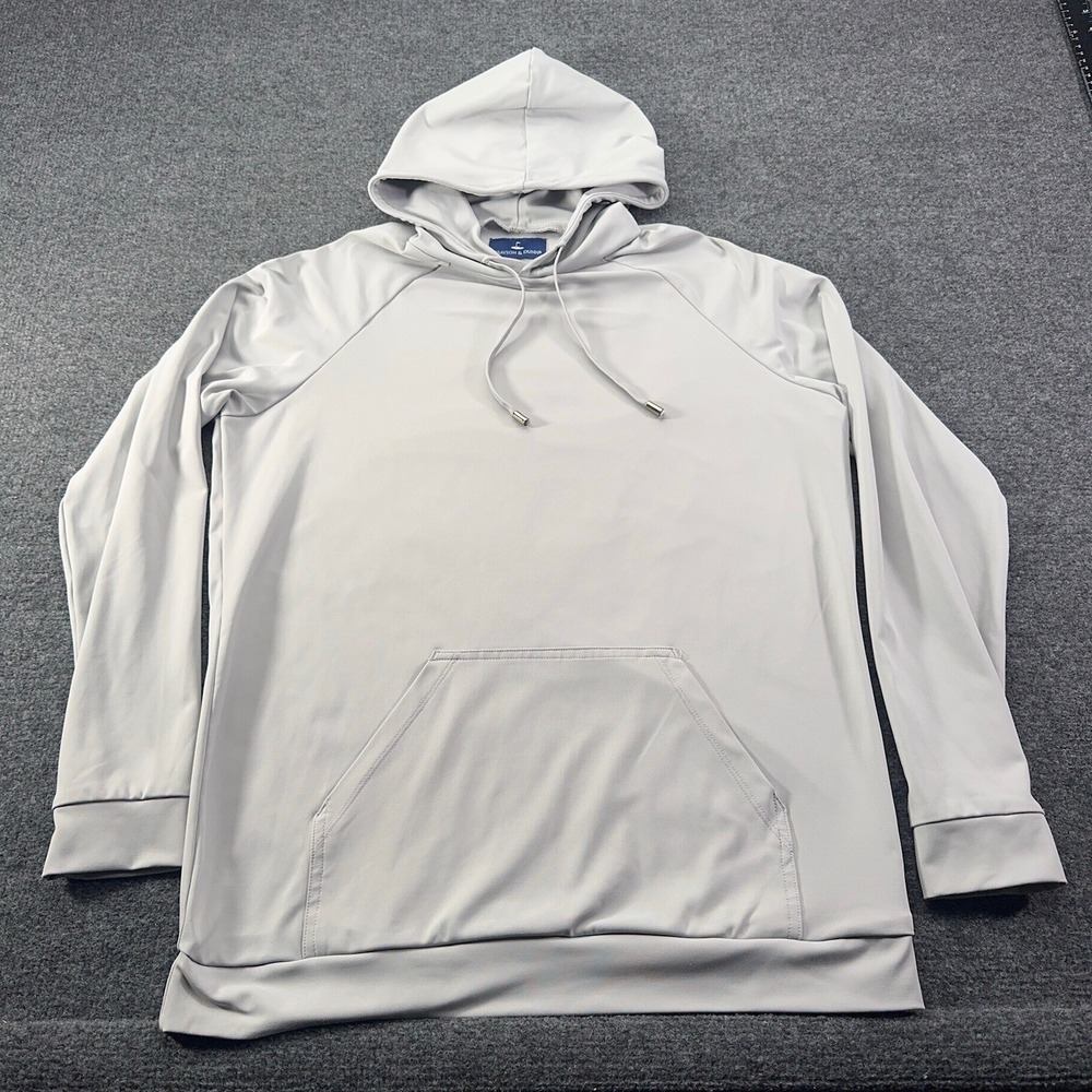 Grayson & Dunn Mens Performance Golf Hoodie Light Gray Activewear Medium?
